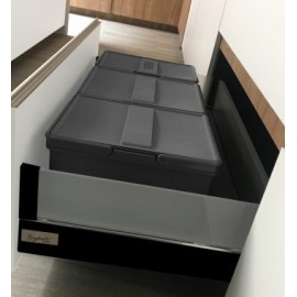Bote de Basura Ecológico Conforti Grafito Tapa M90 para cajón 1X13L | 2X18L