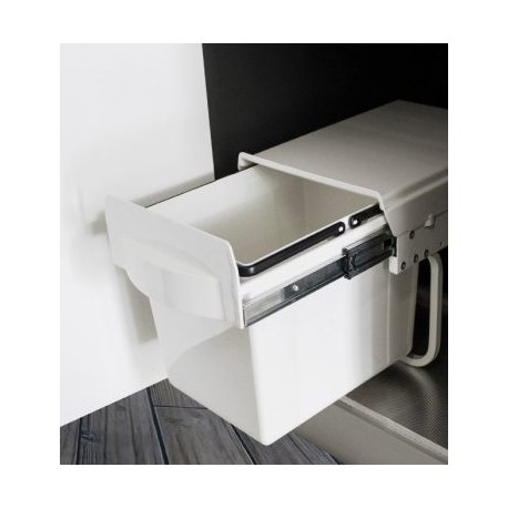 Bote de Basura Conforti Blanco Tapa M30 Extracción Cierre Suave Puerta Abatible 1X15L