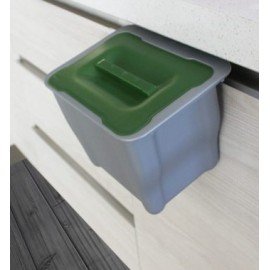 Bote de Basura Multiusos Portable Conforti Gris Tapa Verde 1X5L
