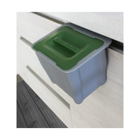 Bote de Basura Multiusos Portable Conforti Gris Tapa Verde 1X5L
