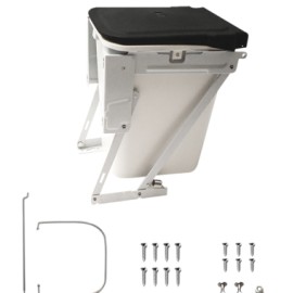 Bote de Basura Articulado CEE Blanco Tapa Negra M35 Frente Fijo 1X15L