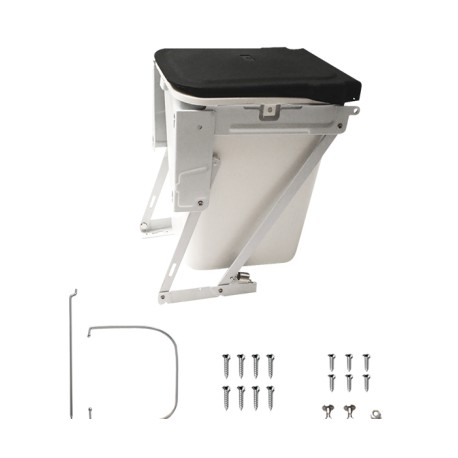 Bote de Basura Articulado CEE Blanco Tapa Negra M35 Frente Fijo 1X15L