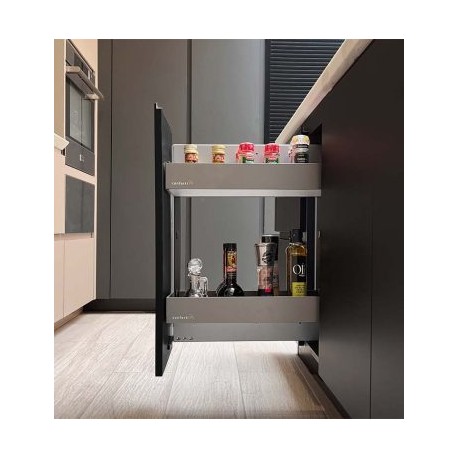 Botellero Extraíble Dark Grey Conforti Slim M30 2N Cierre Suave
