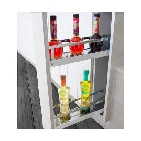 Botellero Extraíble Acero Inoxidable - Cromo Brillo Conforti Luxe M15 Cierre Suave